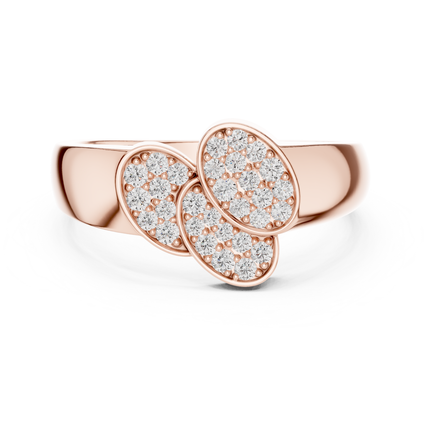 Triple Oval Lab Grown Diamond Ring in 14K White Gold