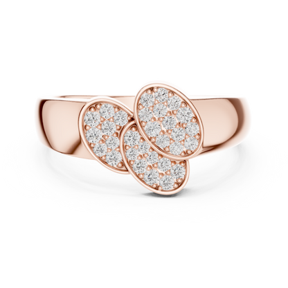 Triple Oval Lab Grown Diamond Ring in 14K White Gold