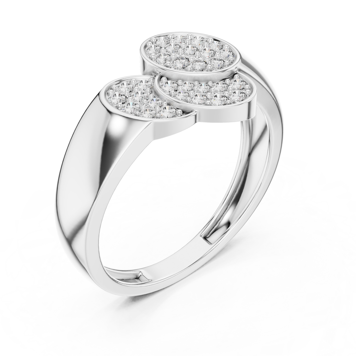 Triple Oval Lab Grown Diamond Ring in 14K White Gold