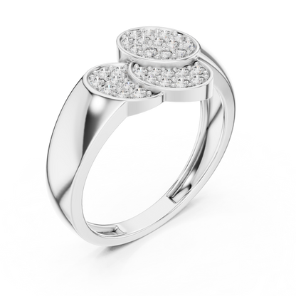 Triple Oval Lab Grown Diamond Ring in 14K White Gold