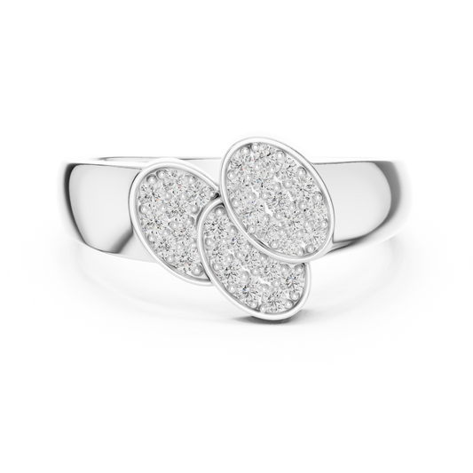 Triple Oval Lab Grown Diamond Ring in 14K White Gold