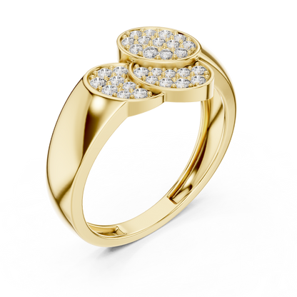 Triple Oval Lab Grown Diamond Ring in 14K White Gold