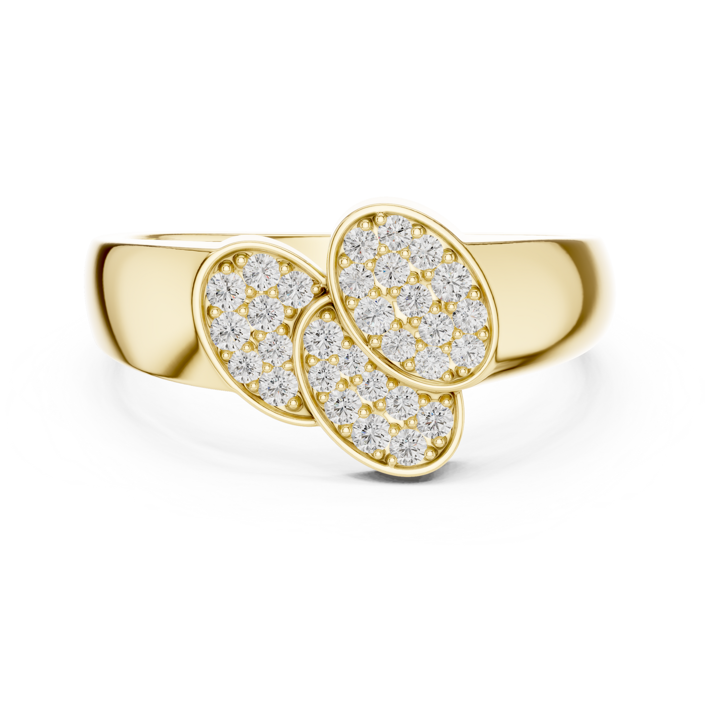 Triple Oval Lab Grown Diamond Ring in 14K White Gold