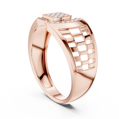 Round Cut Lab Grown Diamond Yellow Gold Engagement Ring