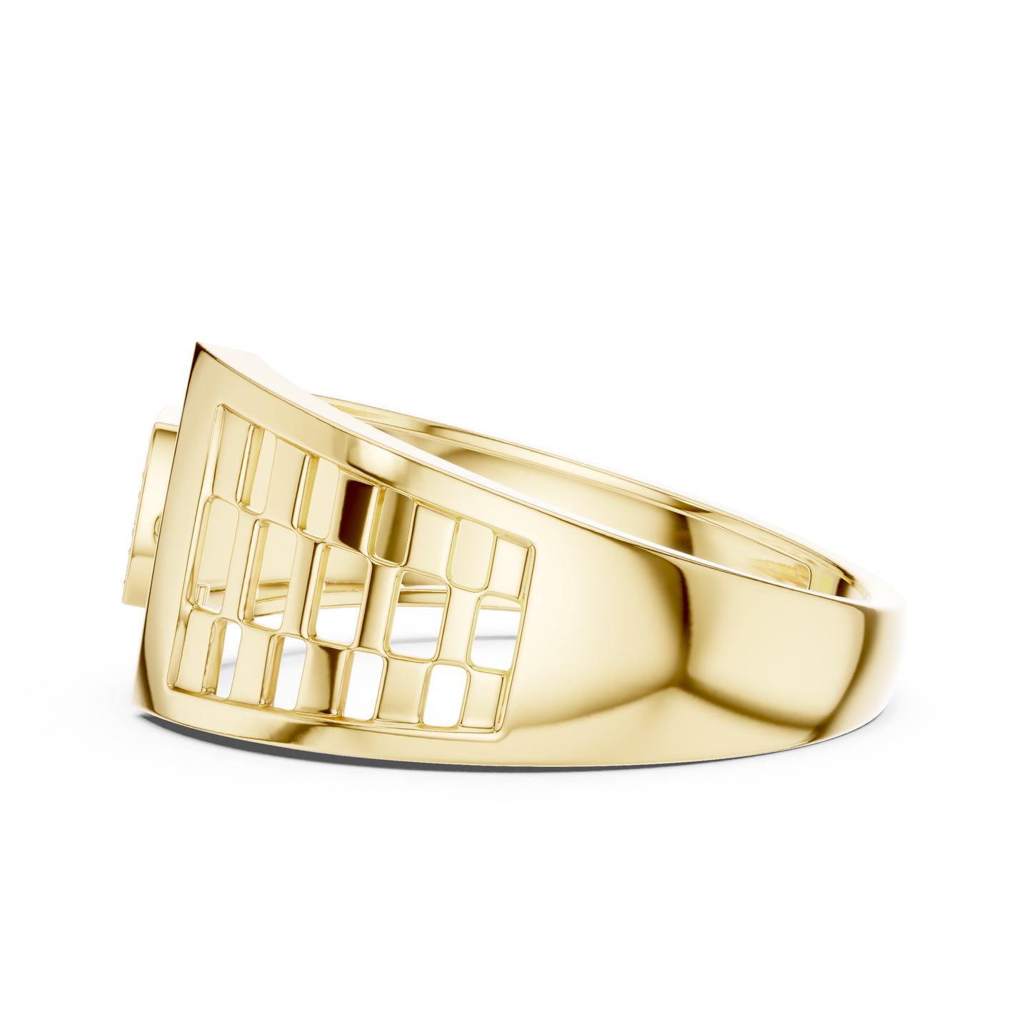 Round Cut Lab Grown Diamond Yellow Gold Engagement Ring