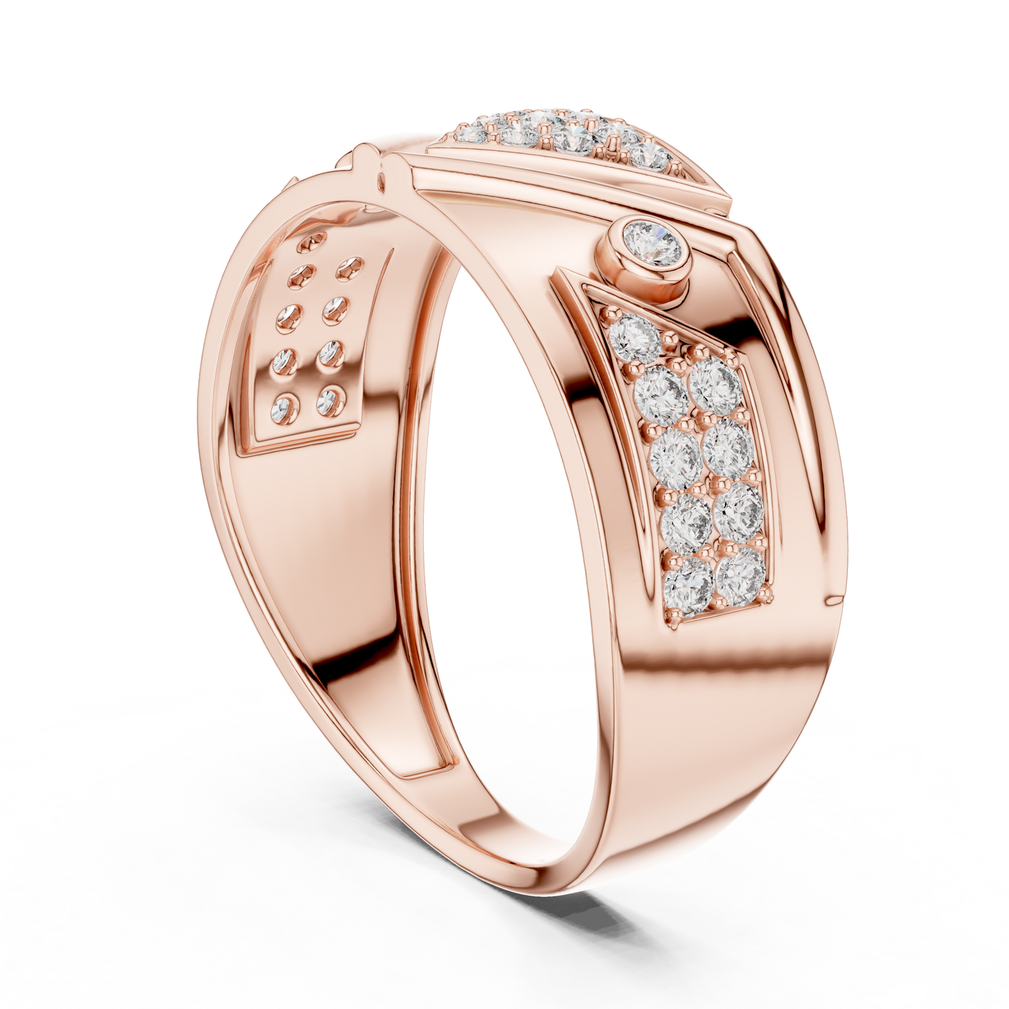 Inverted Triangle Cluster Round Lab Grown Diamond Ring