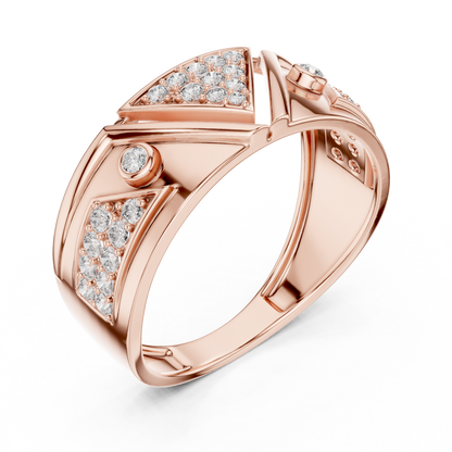 Inverted Triangle Cluster Round Lab Grown Diamond Ring