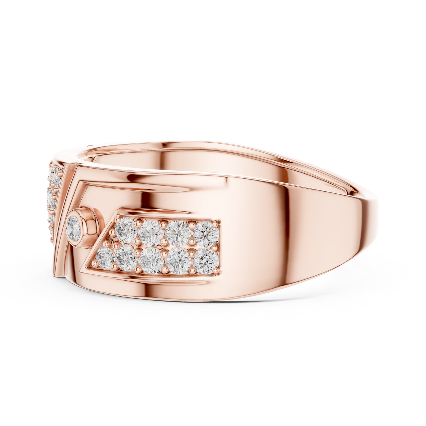 Inverted Triangle Cluster Round Lab Grown Diamond Ring