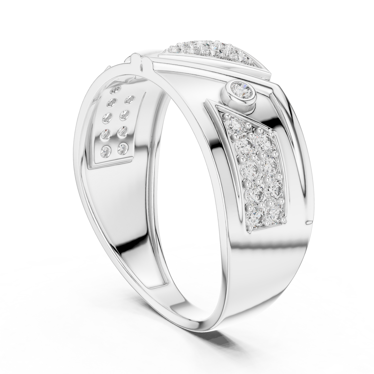 Inverted Triangle Cluster Round Lab Grown Diamond Ring