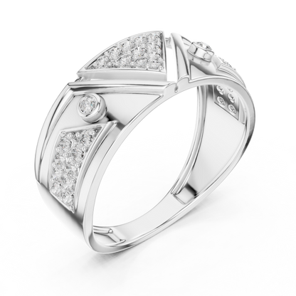 Inverted Triangle Cluster Round Lab Grown Diamond Ring