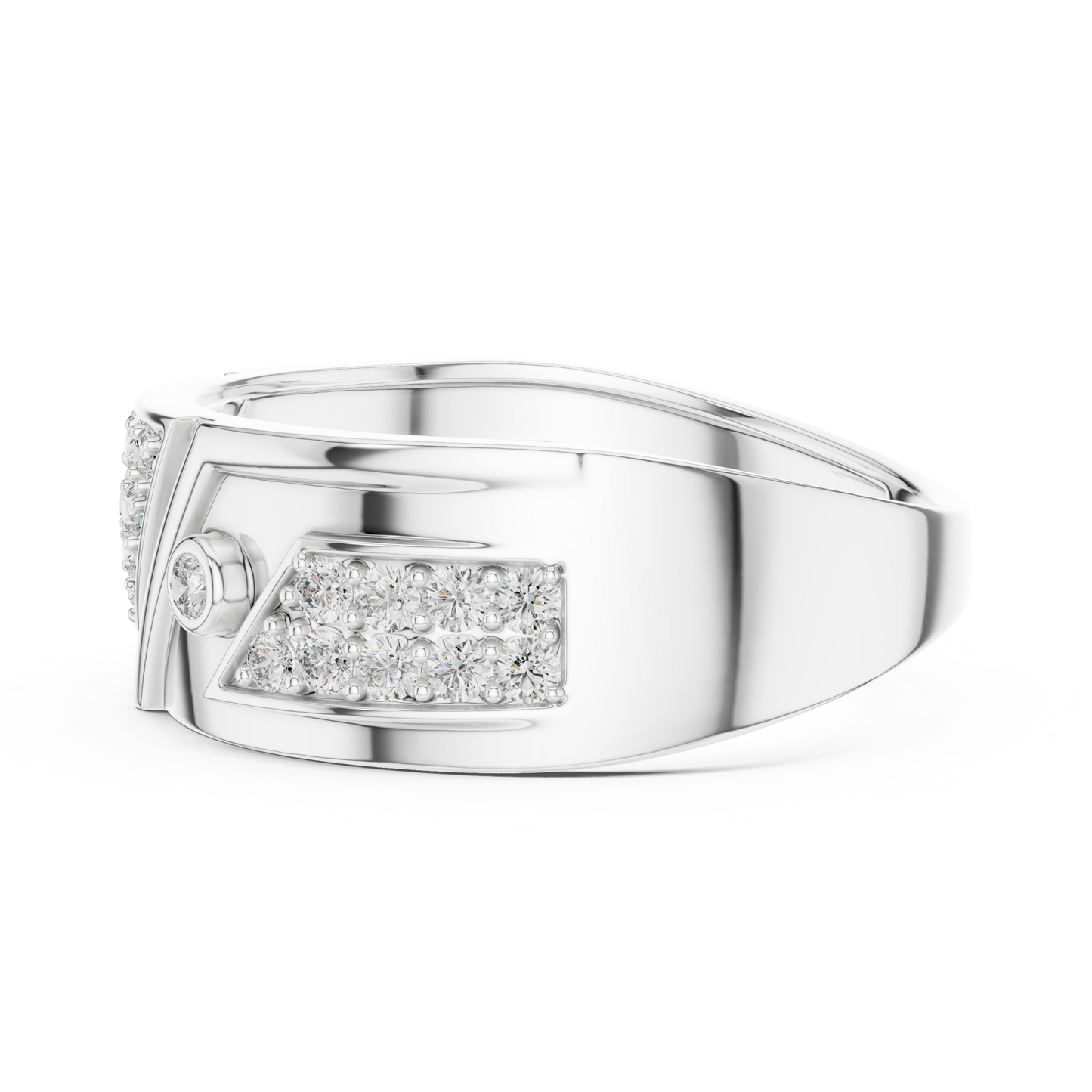 Inverted Triangle Cluster Round Lab Grown Diamond Ring
