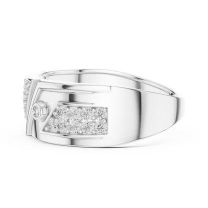 Inverted Triangle Cluster Round Lab Grown Diamond Ring
