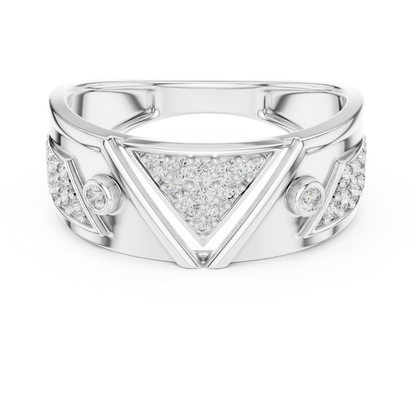 Inverted Triangle Cluster Round Lab Grown Diamond Ring