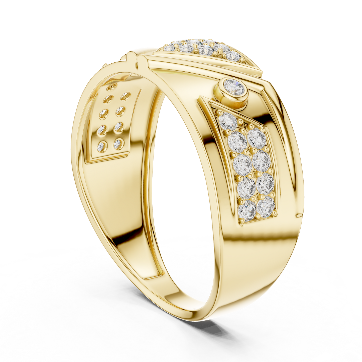 Inverted Triangle Cluster Round Lab Grown Diamond Ring