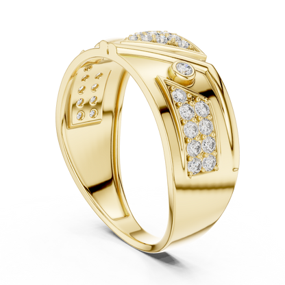 Inverted Triangle Cluster Round Lab Grown Diamond Ring
