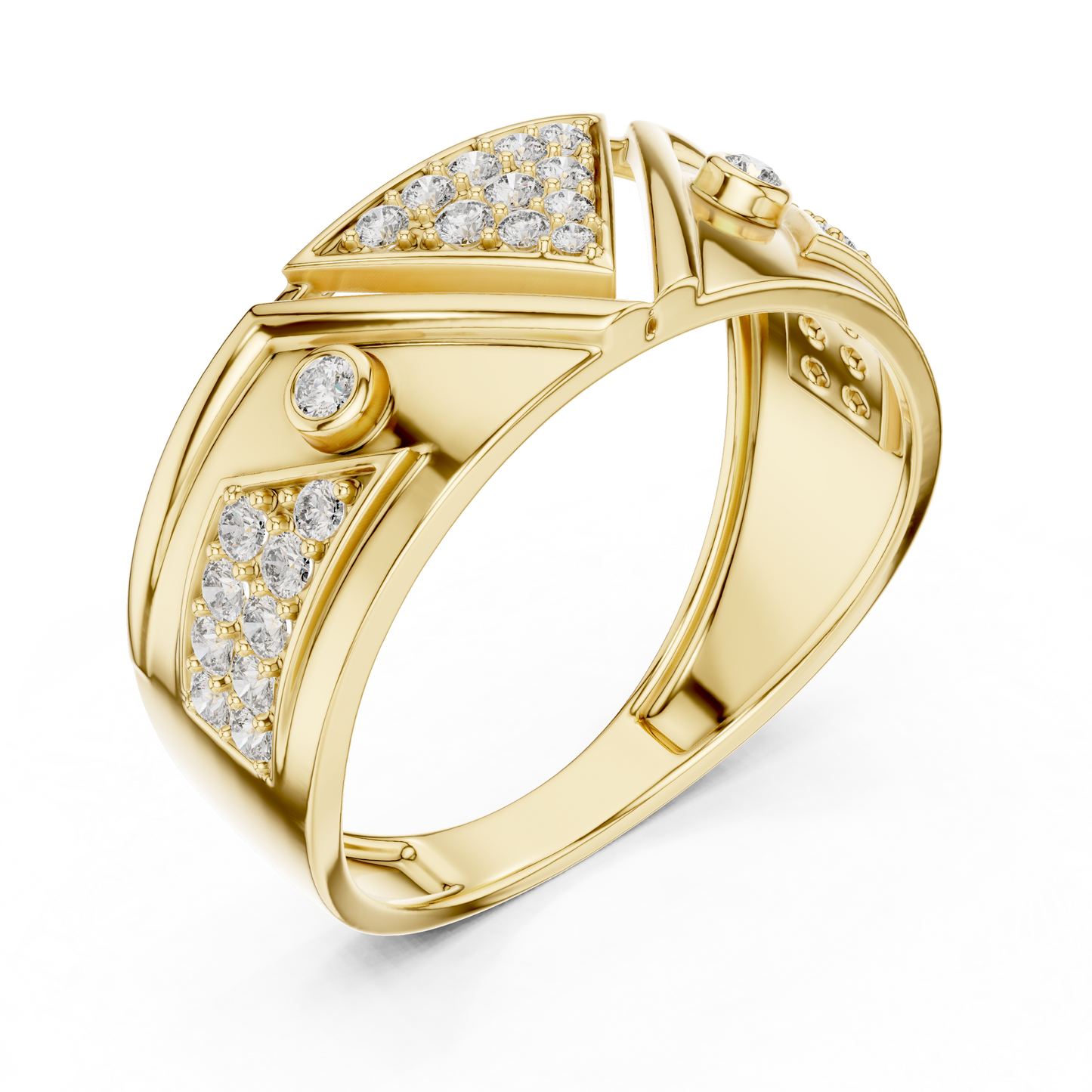 Inverted Triangle Cluster Round Lab Grown Diamond Ring