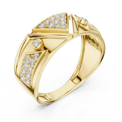 Inverted Triangle Cluster Round Lab Grown Diamond Ring