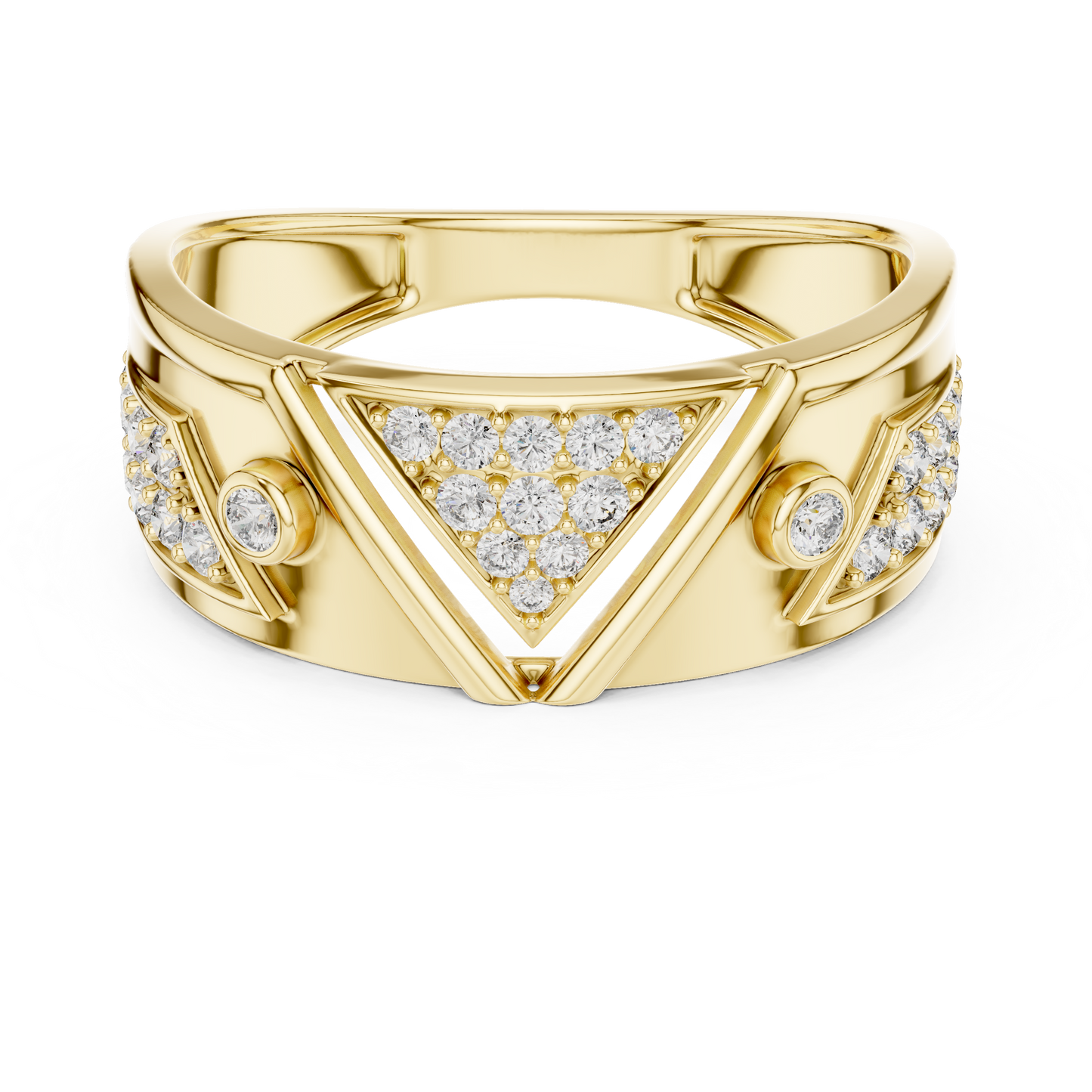 Inverted Triangle Cluster Round Lab Grown Diamond Ring