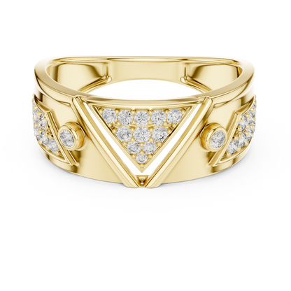 Inverted Triangle Cluster Round Lab Grown Diamond Ring