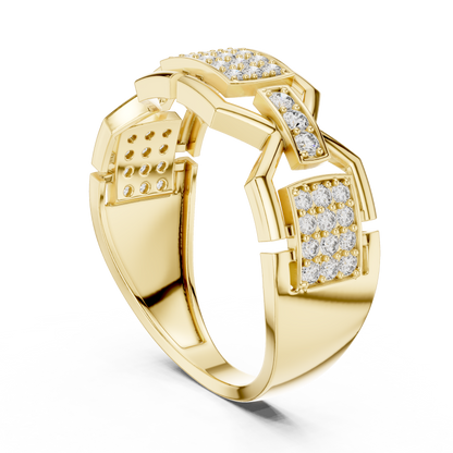 Geometric Link Lab Grown Diamond Ring in 14K Rose Gold