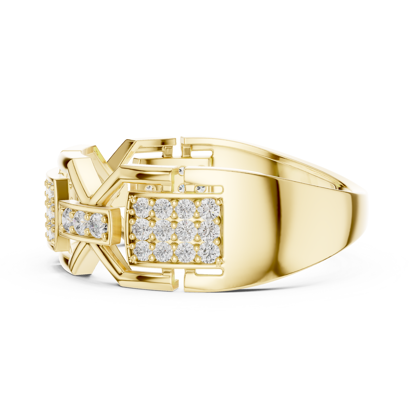 Geometric Link Lab Grown Diamond Ring in 14K Rose Gold