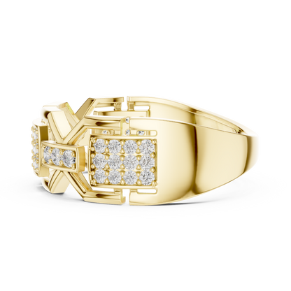 Geometric Link Lab Grown Diamond Ring in 14K Rose Gold