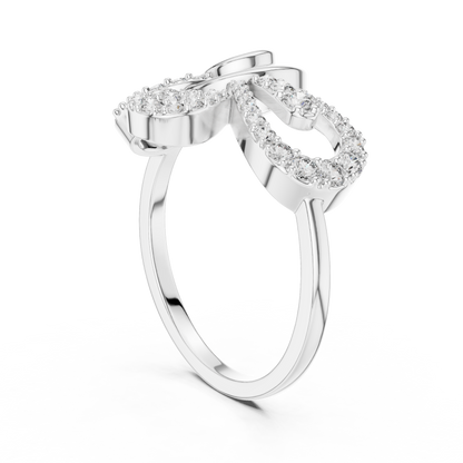 Round Cut Lab Grown Diamond Floral Swirl Ring