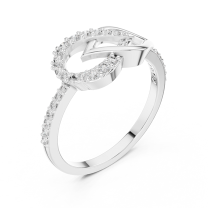 Round Lab Grown Diamond Infinity Leaf Ring
