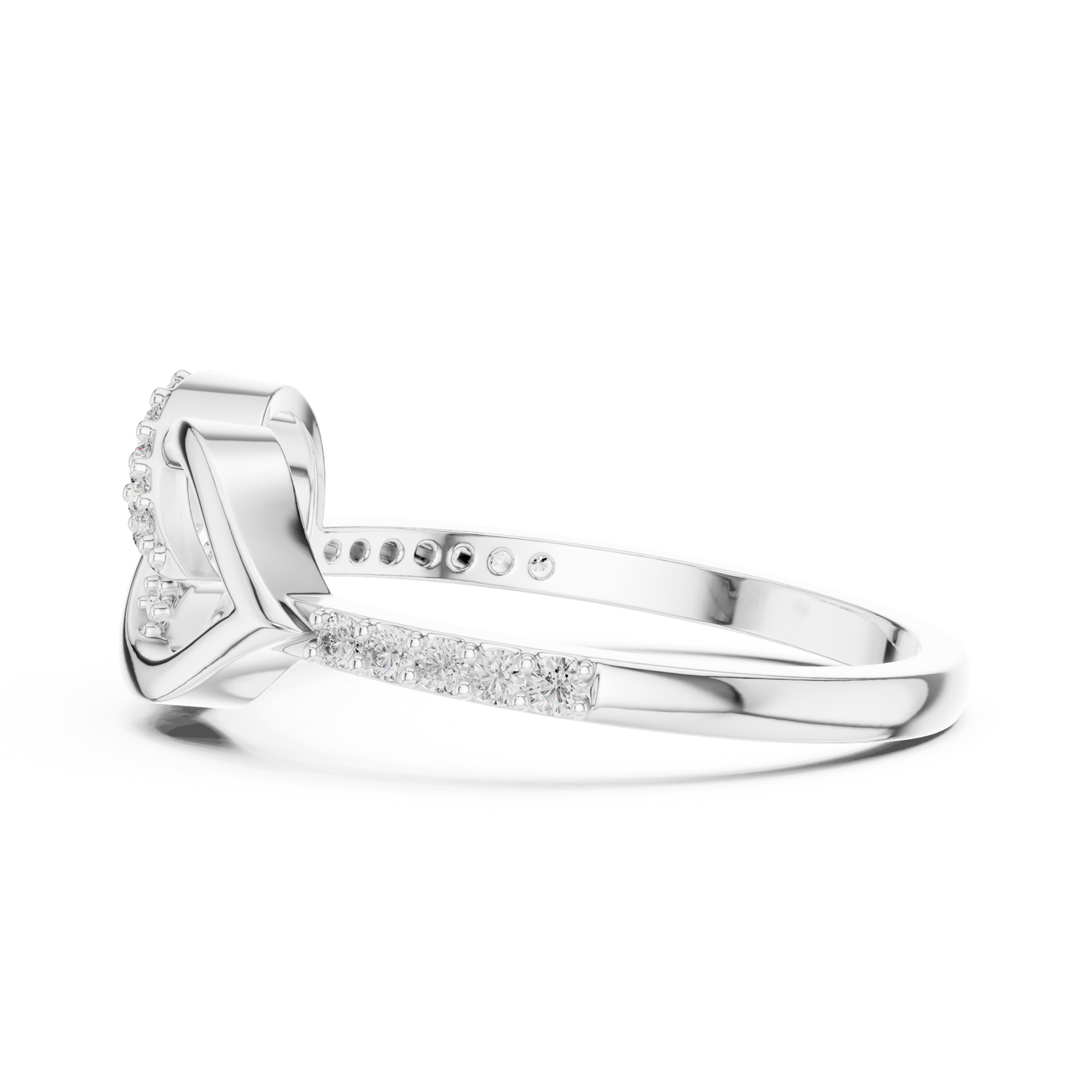 Round Lab Grown Diamond Infinity Leaf Ring