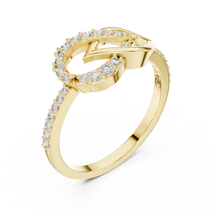 Round Lab Grown Diamond Infinity Leaf Ring