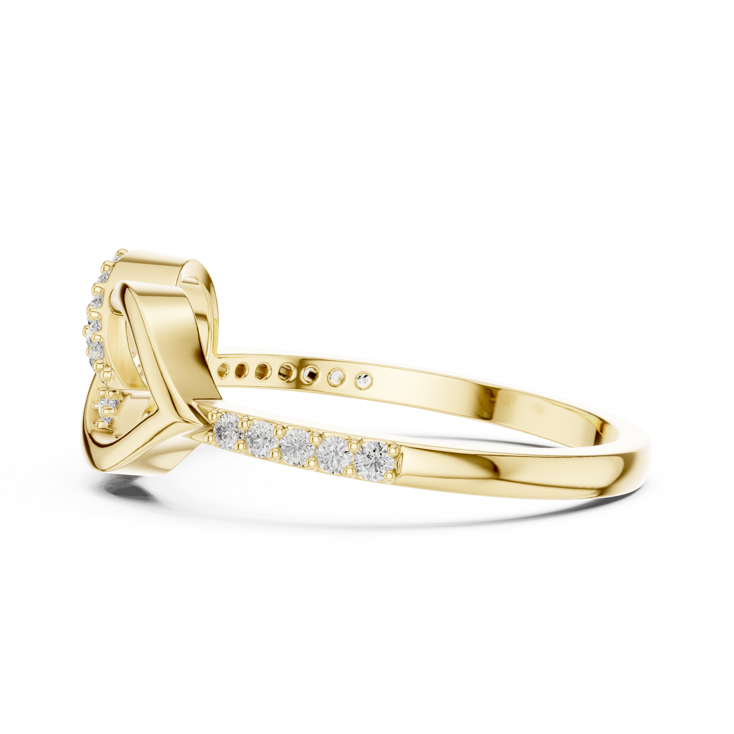 Round Lab Grown Diamond Infinity Leaf Ring