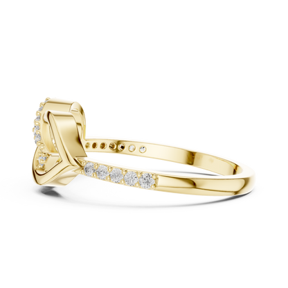 Round Lab Grown Diamond Infinity Leaf Ring