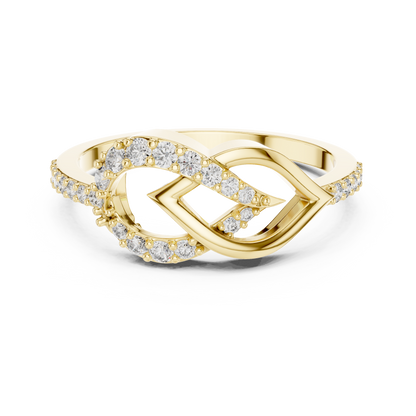 Round Lab Grown Diamond Infinity Leaf Ring