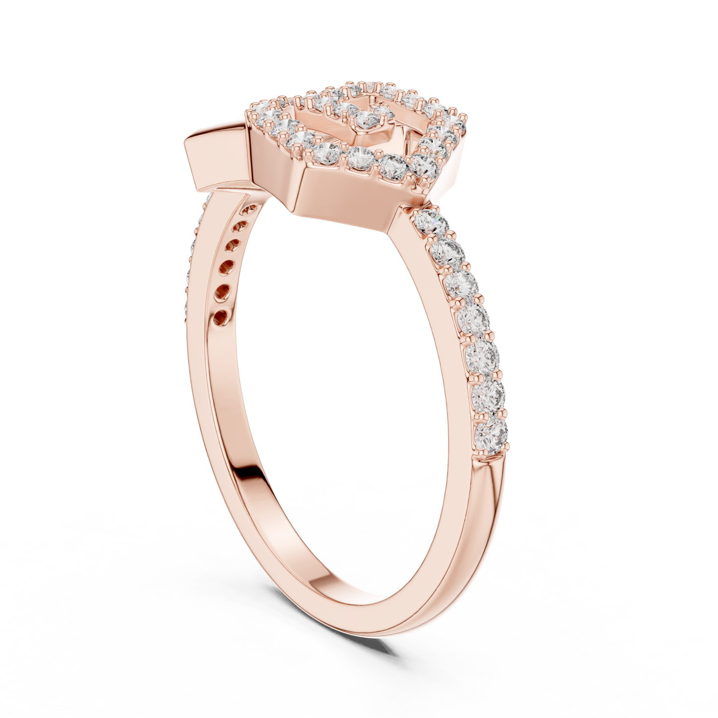 14K Yellow Gold Interlocking Pentagon Swirl Ring