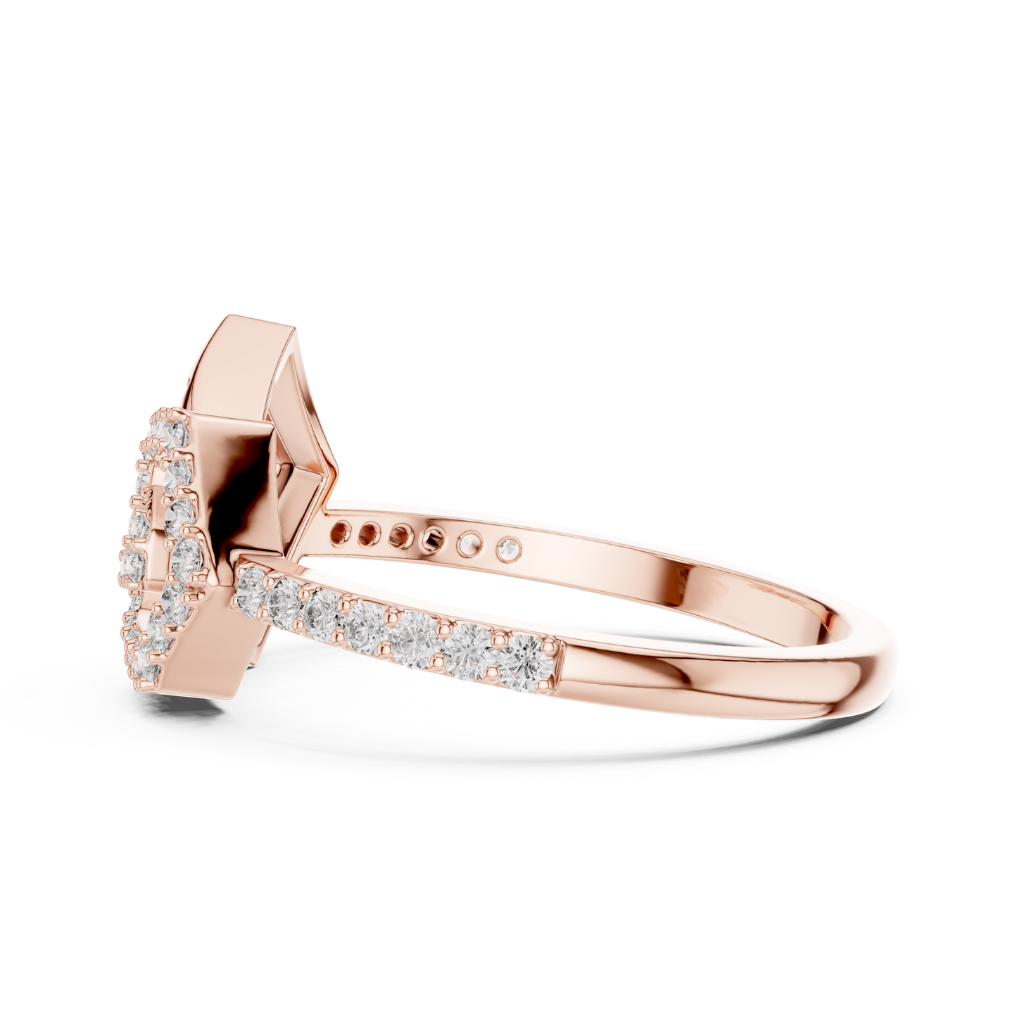 14K Yellow Gold Interlocking Pentagon Swirl Ring