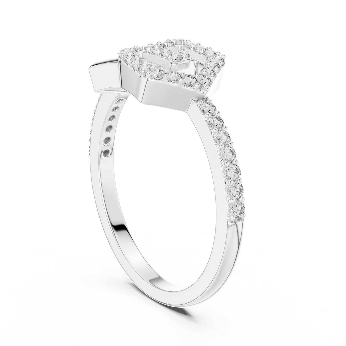 14K Yellow Gold Interlocking Pentagon Swirl Ring