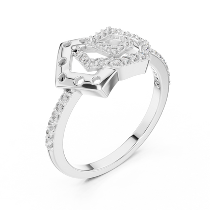 14K Yellow Gold Interlocking Pentagon Swirl Ring