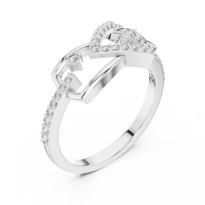 Lab Grown Diamond Bow Heart Ring 14K Rose Gold