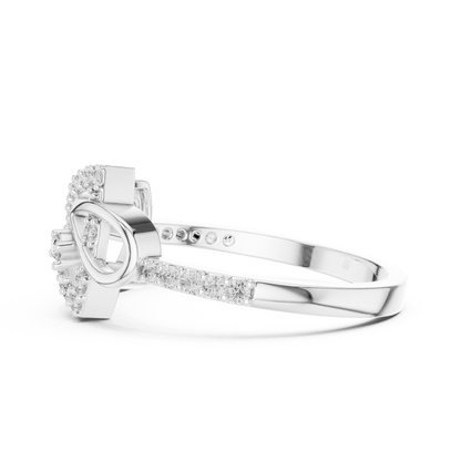 Lab Grown Diamond Bow Heart Ring 14K Rose Gold