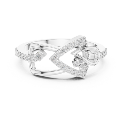 Lab Grown Diamond Bow Heart Ring 14K Rose Gold