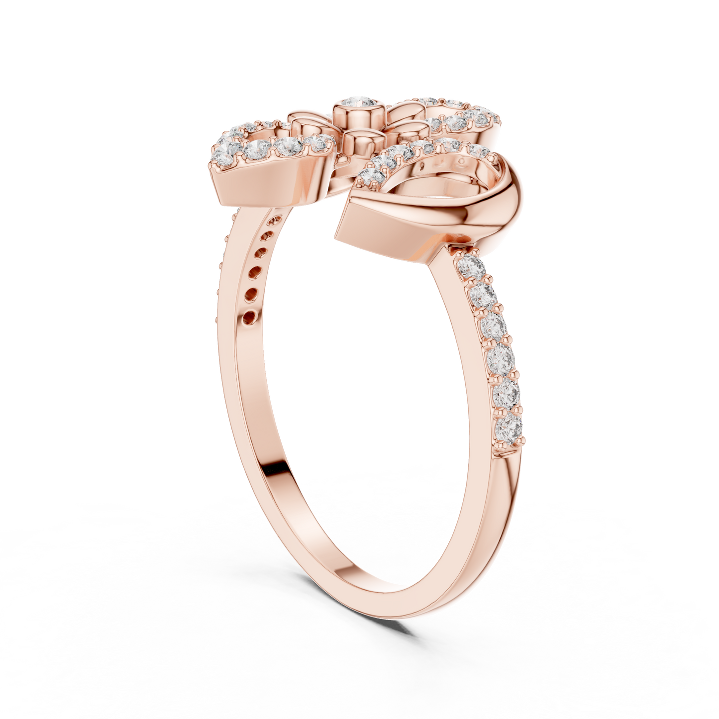 Vintage Floral Lab Grown Diamond Ring 14K Yellow Gold