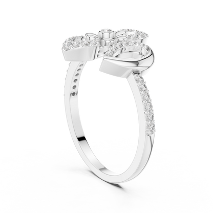 Vintage Floral Lab Grown Diamond Ring 14K Yellow Gold