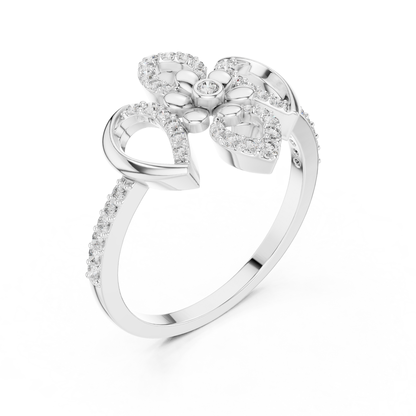 Vintage Floral Lab Grown Diamond Ring 14K Yellow Gold