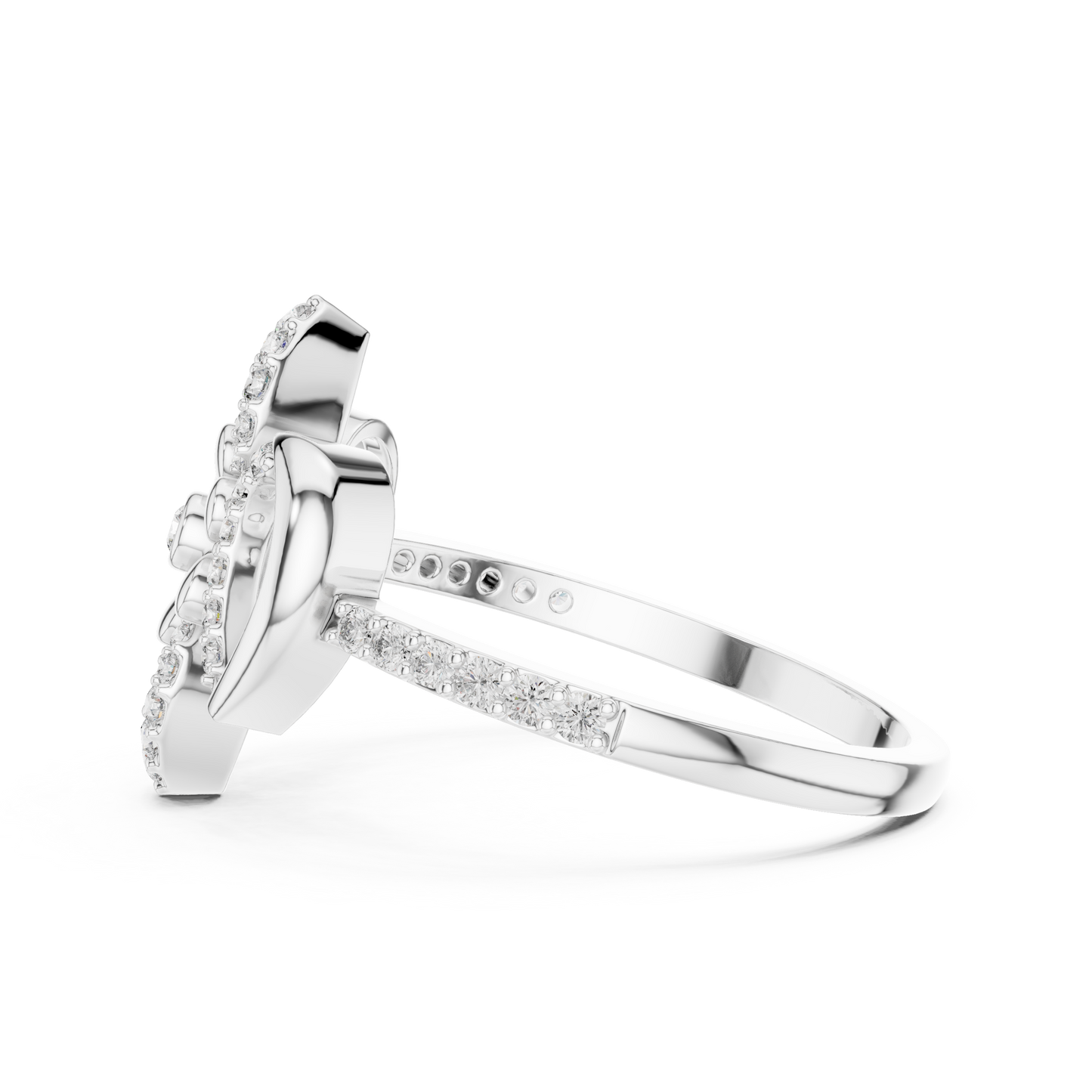 Vintage Floral Lab Grown Diamond Ring 14K Yellow Gold