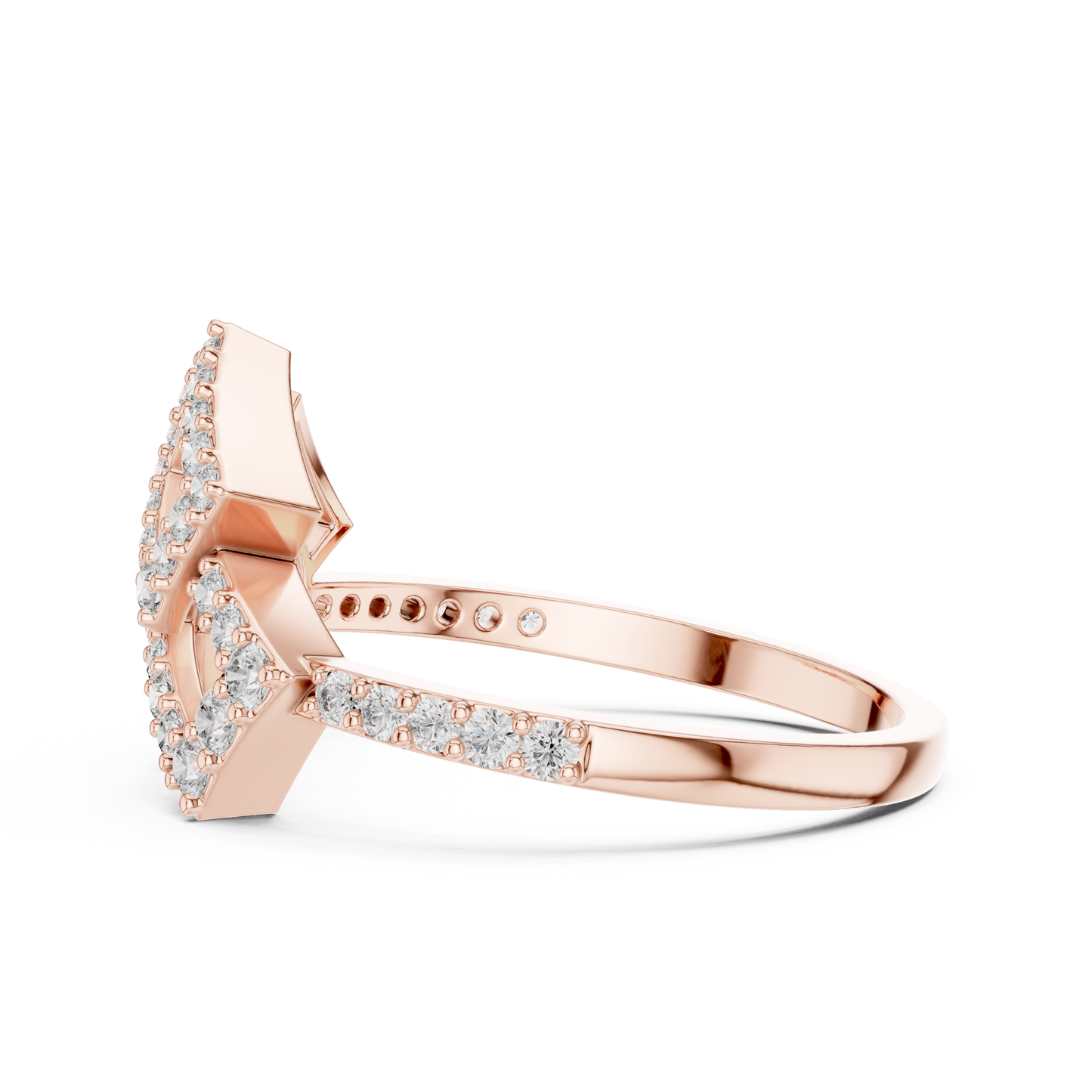 Lab Grown Diamond Geometric Bypass Ring 14K White Gold