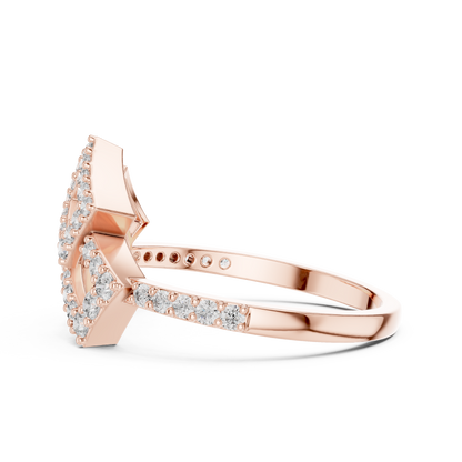 Lab Grown Diamond Geometric Bypass Ring 14K White Gold