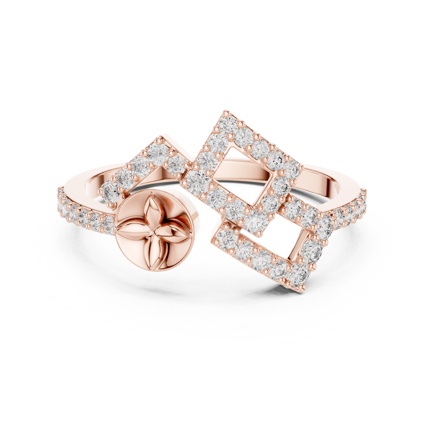 Lab Grown Diamond Geometric Bypass Ring 14K White Gold