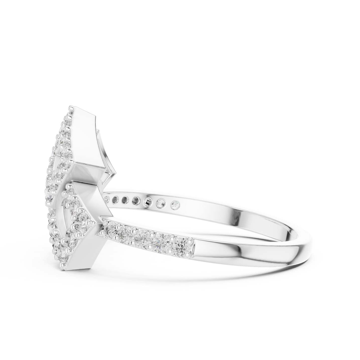 Lab Grown Diamond Geometric Bypass Ring 14K White Gold