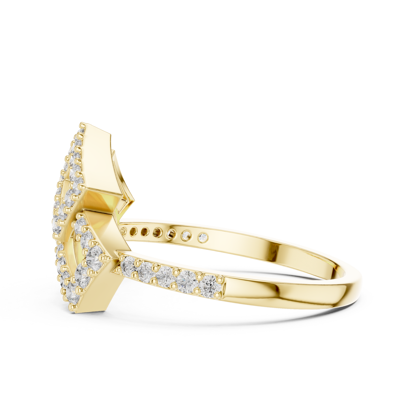 Lab Grown Diamond Geometric Bypass Ring 14K White Gold