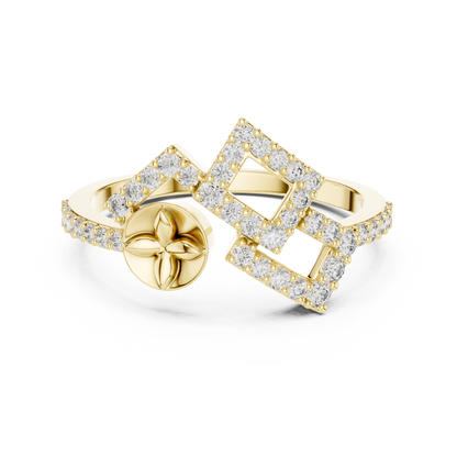 Lab Grown Diamond Geometric Bypass Ring 14K White Gold